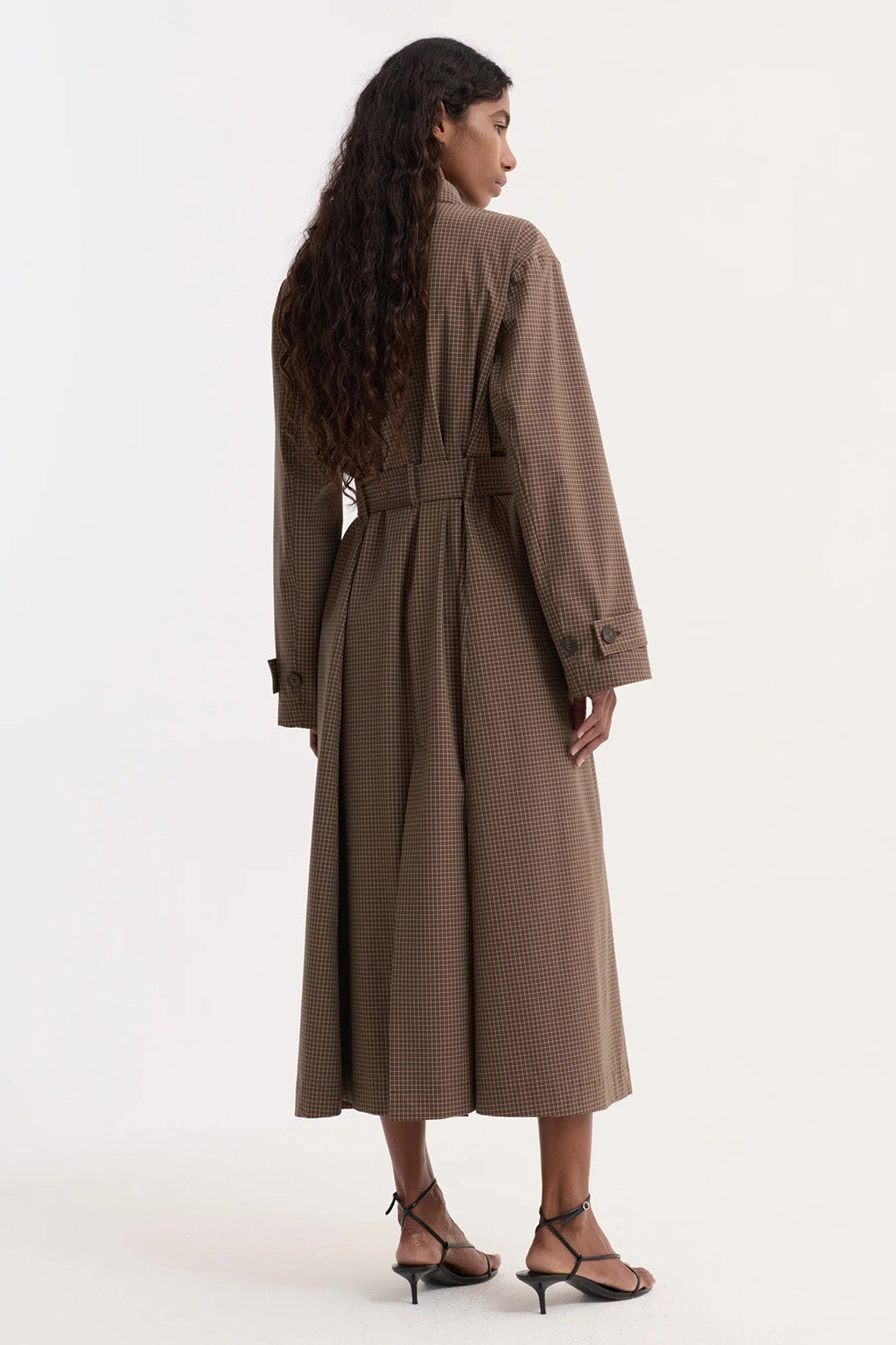 TECHNICAL CHECK BELTED COAT