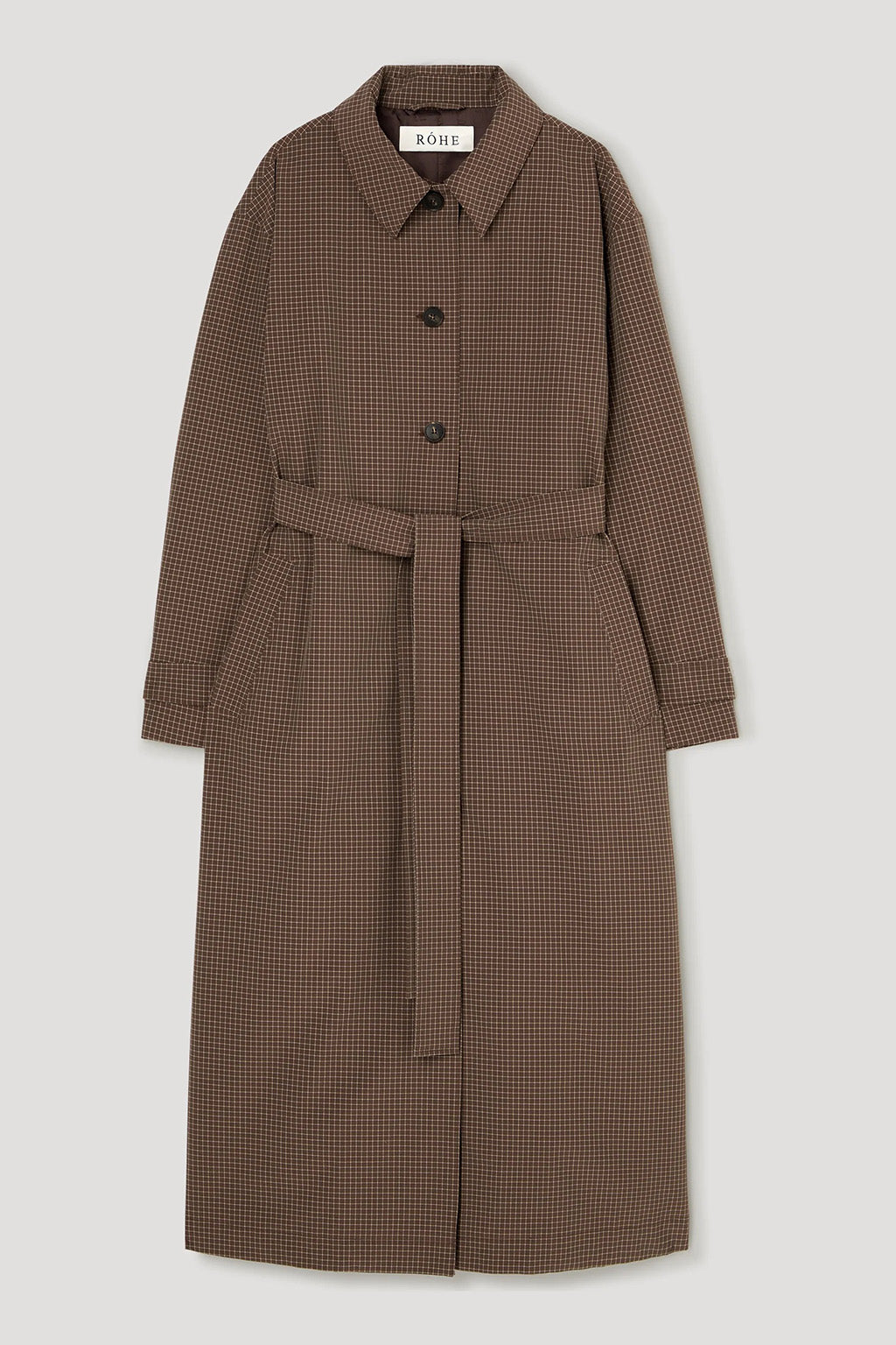 TECHNICAL CHECK BELTED COAT