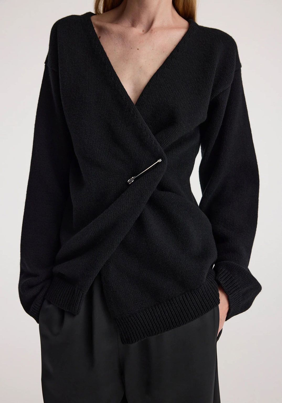 OFF-THE-SHOULDER WRAP CARDIGAN