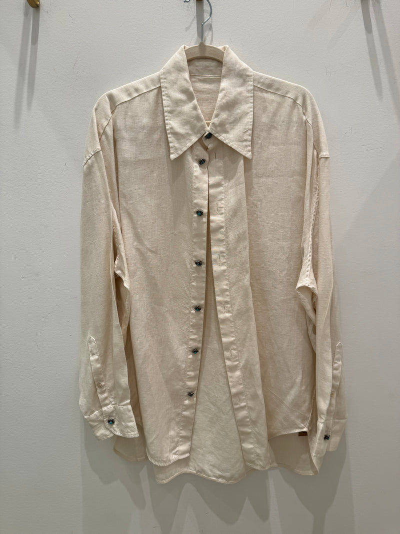 AMY LINEN SHIRT IN WHITE - SIZE 44