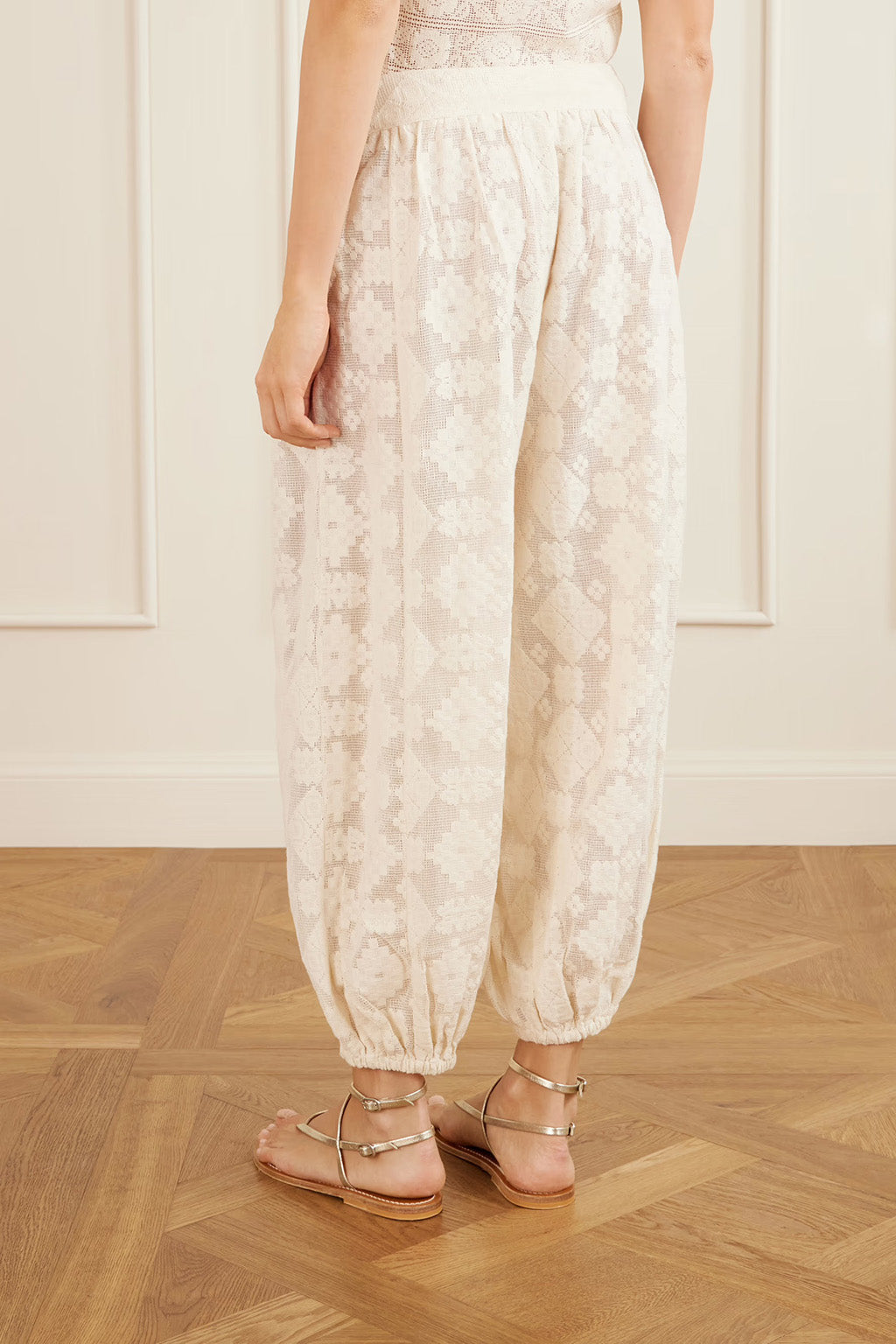 MARGOT ECRU TETRIS LACE PANT