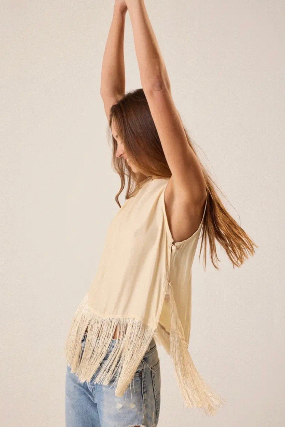 JESSIE FRINGE SILK TOP