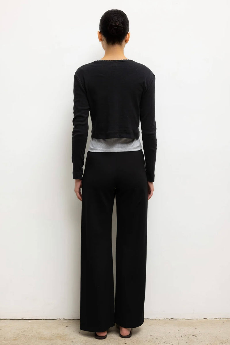 POINTELLE CROP CARDIGAN