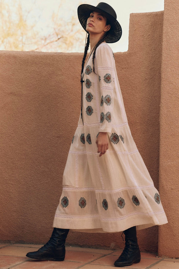 THE TAOS DRESS WITH FOLKLORE EMBROIDERY