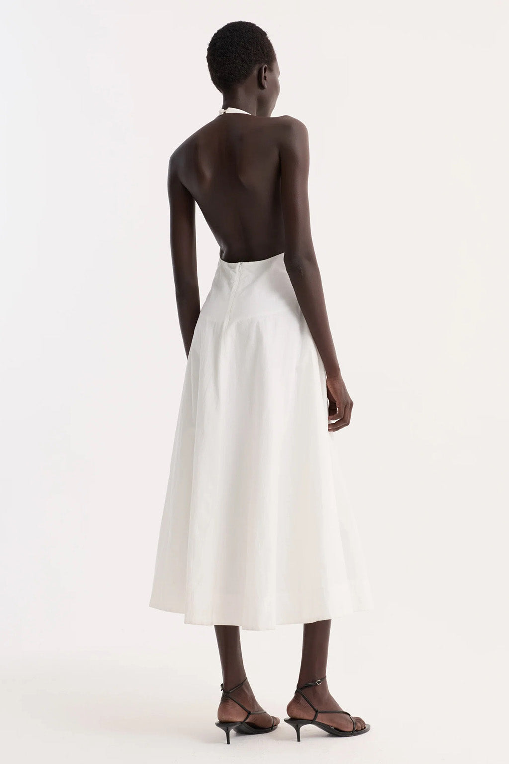 HALTER TEXTURED COTTON DRESS