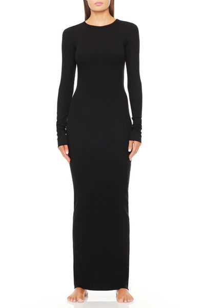 LONG SLEEVE CREWNECK MAXI DRESS