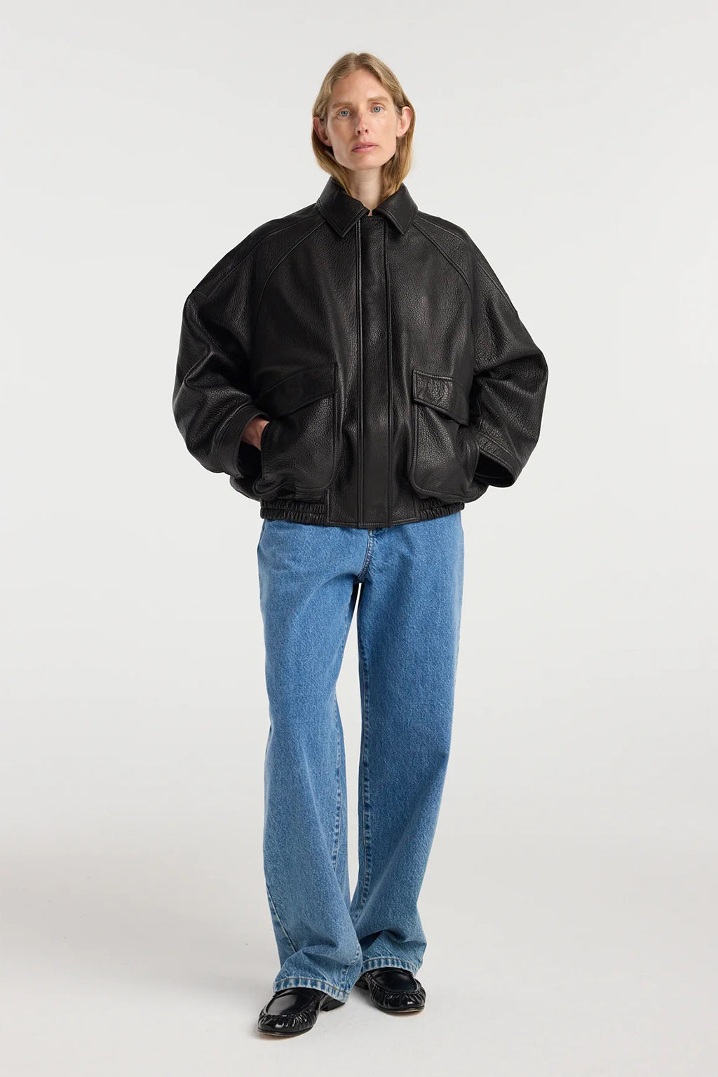 GRAIN LEATHER AVIATOR JACKET *pre-order*