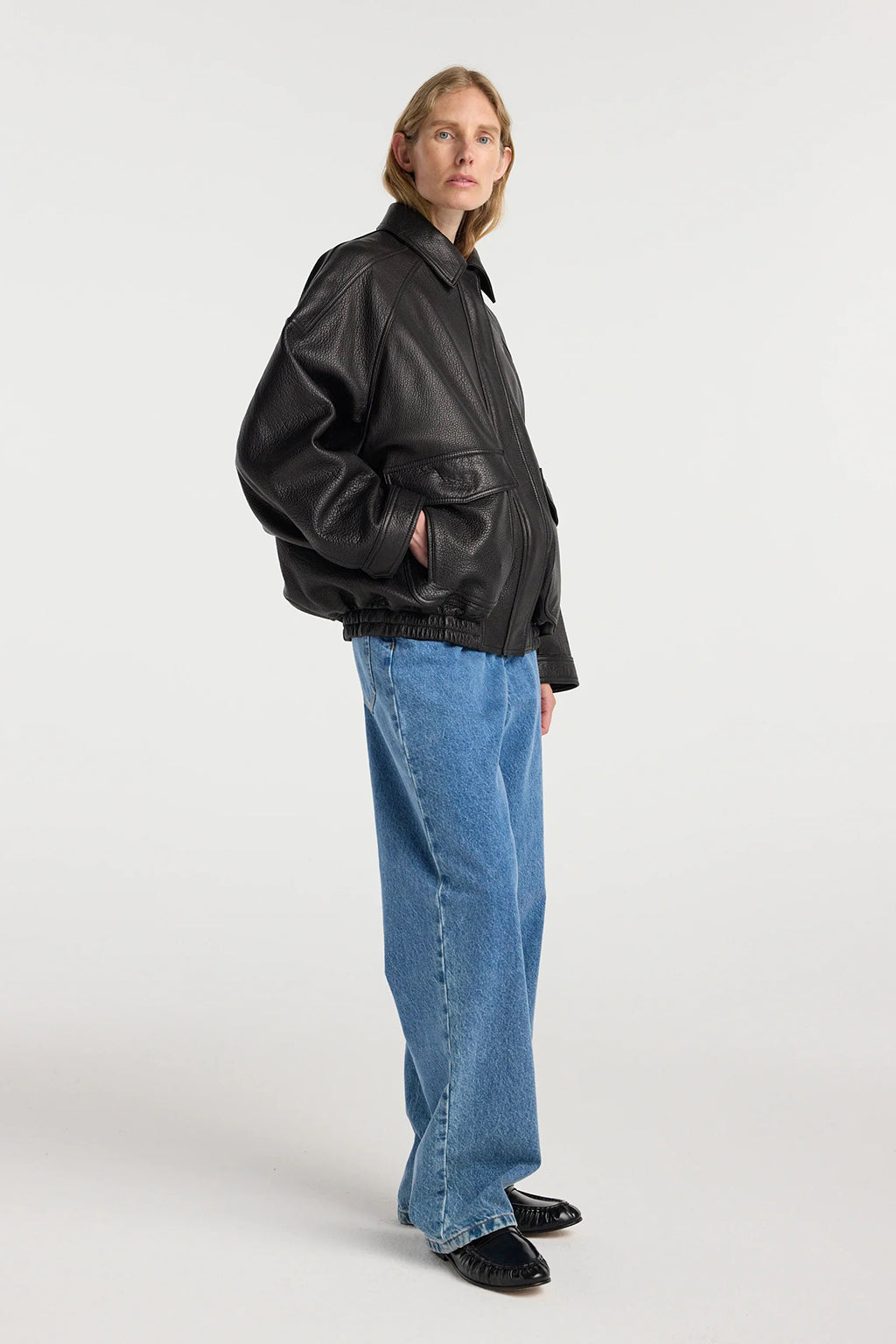 GRAIN LEATHER AVIATOR JACKET *pre-order*