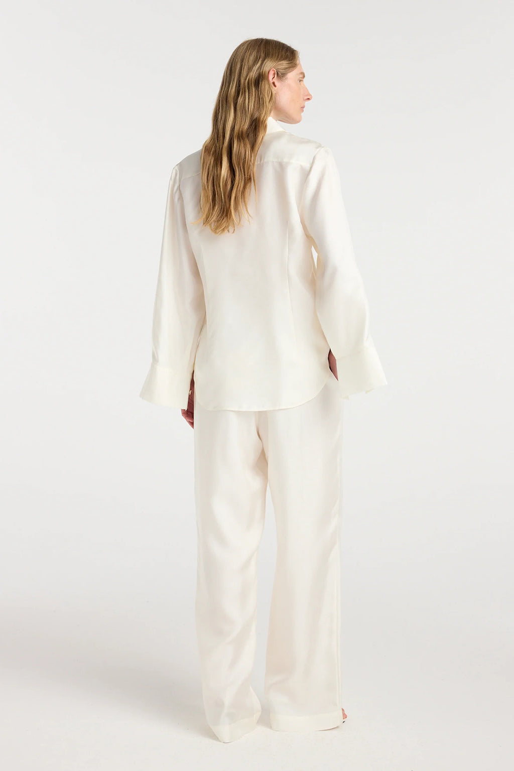 SILK OPEN SLEEVE DETAILED SHIRT *pre-order*