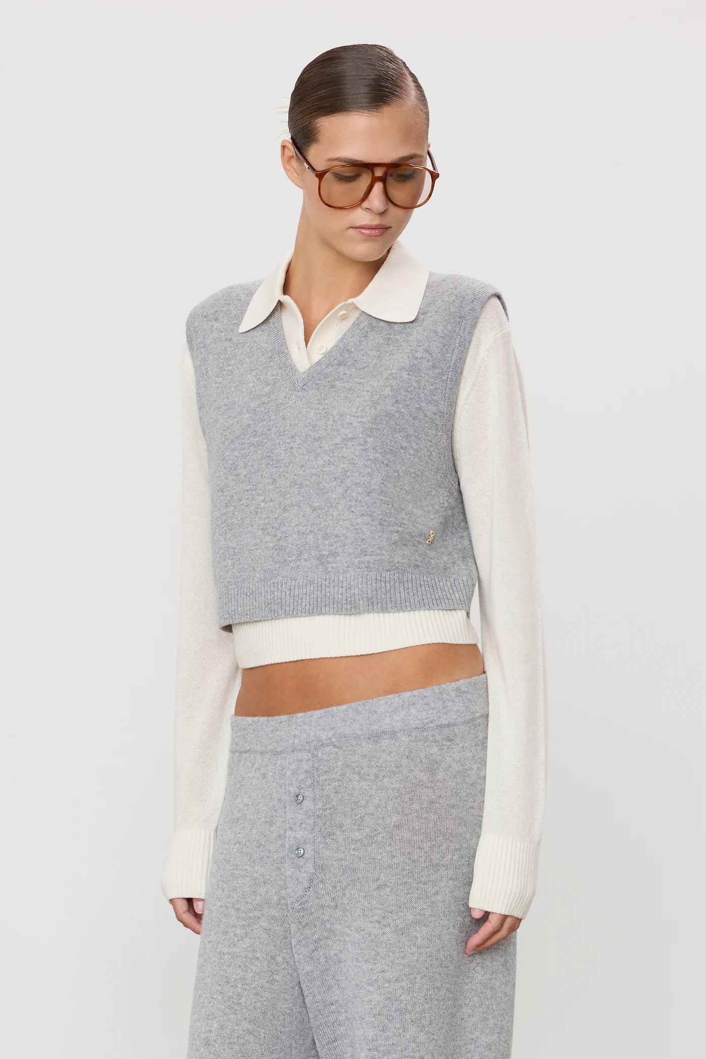LEON CROPPED CASHMERE VEST