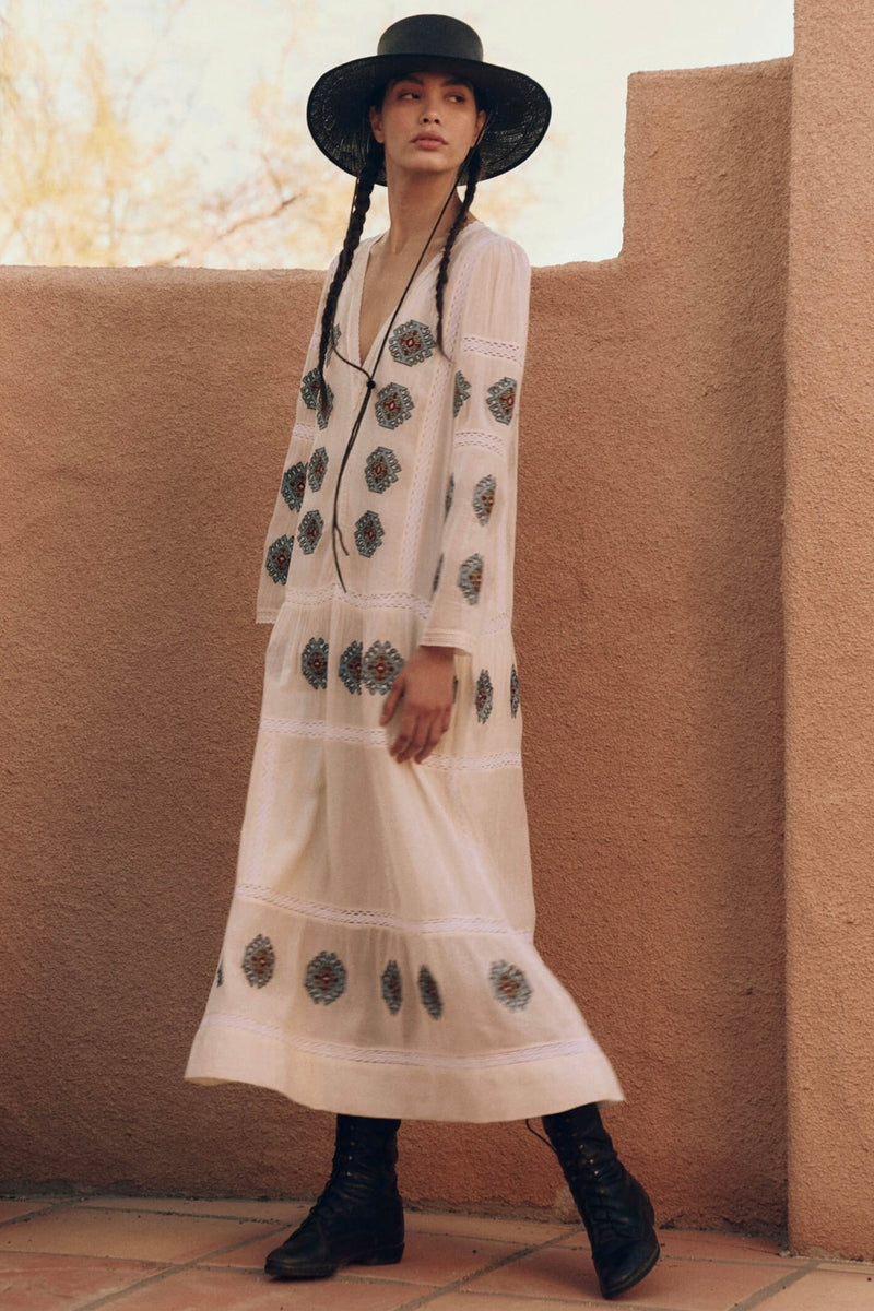 THE TAOS DRESS WITH FOLKLORE EMBROIDERY