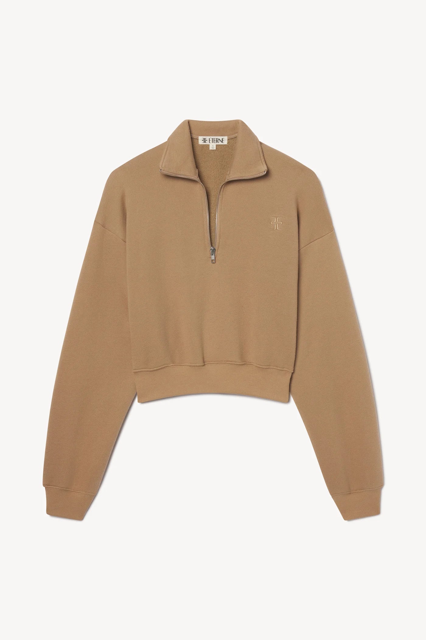 CROPPED HALF ZIP SWEATSHIRT