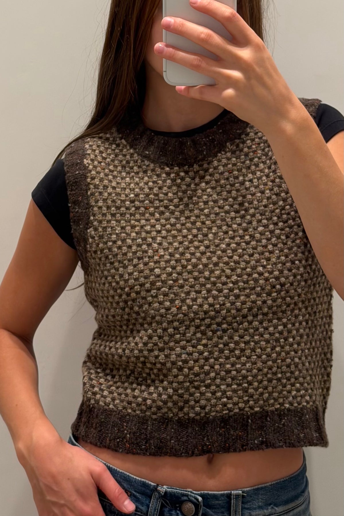 SHRUNKEN CREWNECK SWEATER VEST