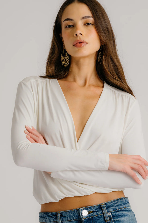 CADIZ GATHERED WRAP SHIRT