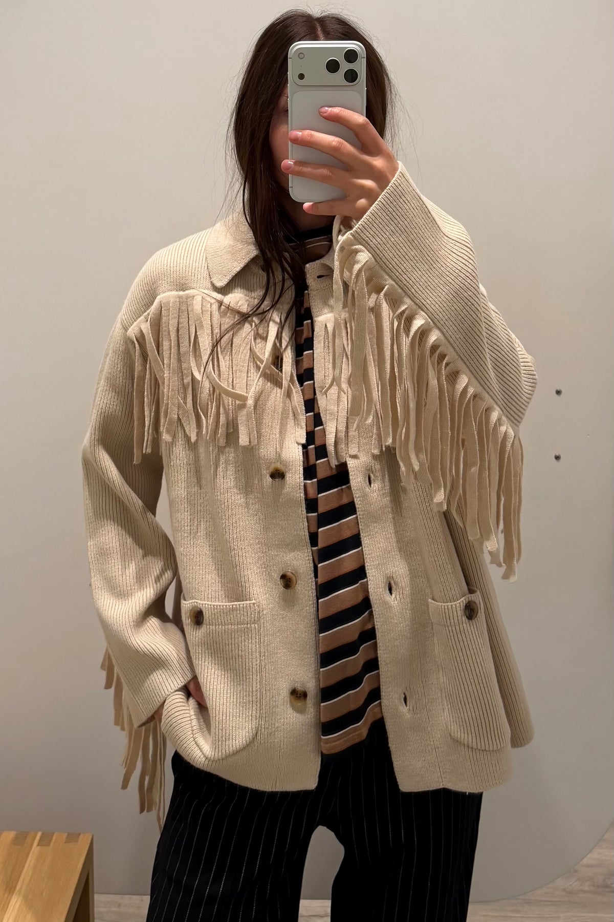 THE WESTERN FRINGE SWEATER JACKET