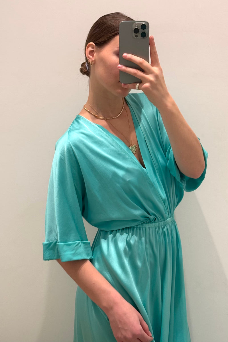 FORTE FORTE SILK HALF SLEEVE DRESS - SIZE 3/L