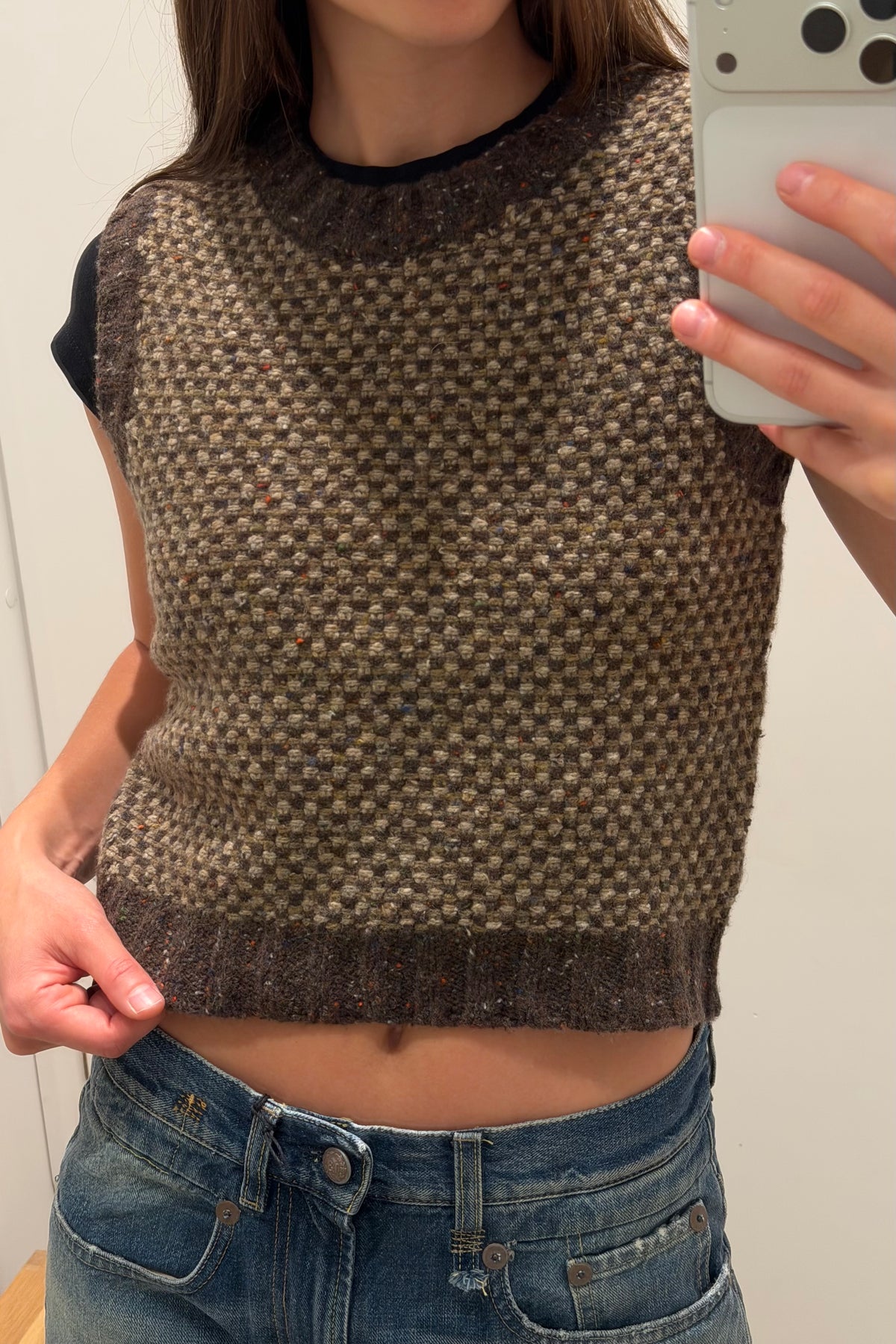 SHRUNKEN CREWNECK SWEATER VEST