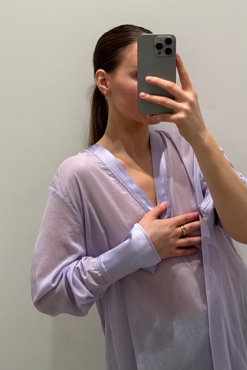 LILAC SILK & LINEN BLOUSE
