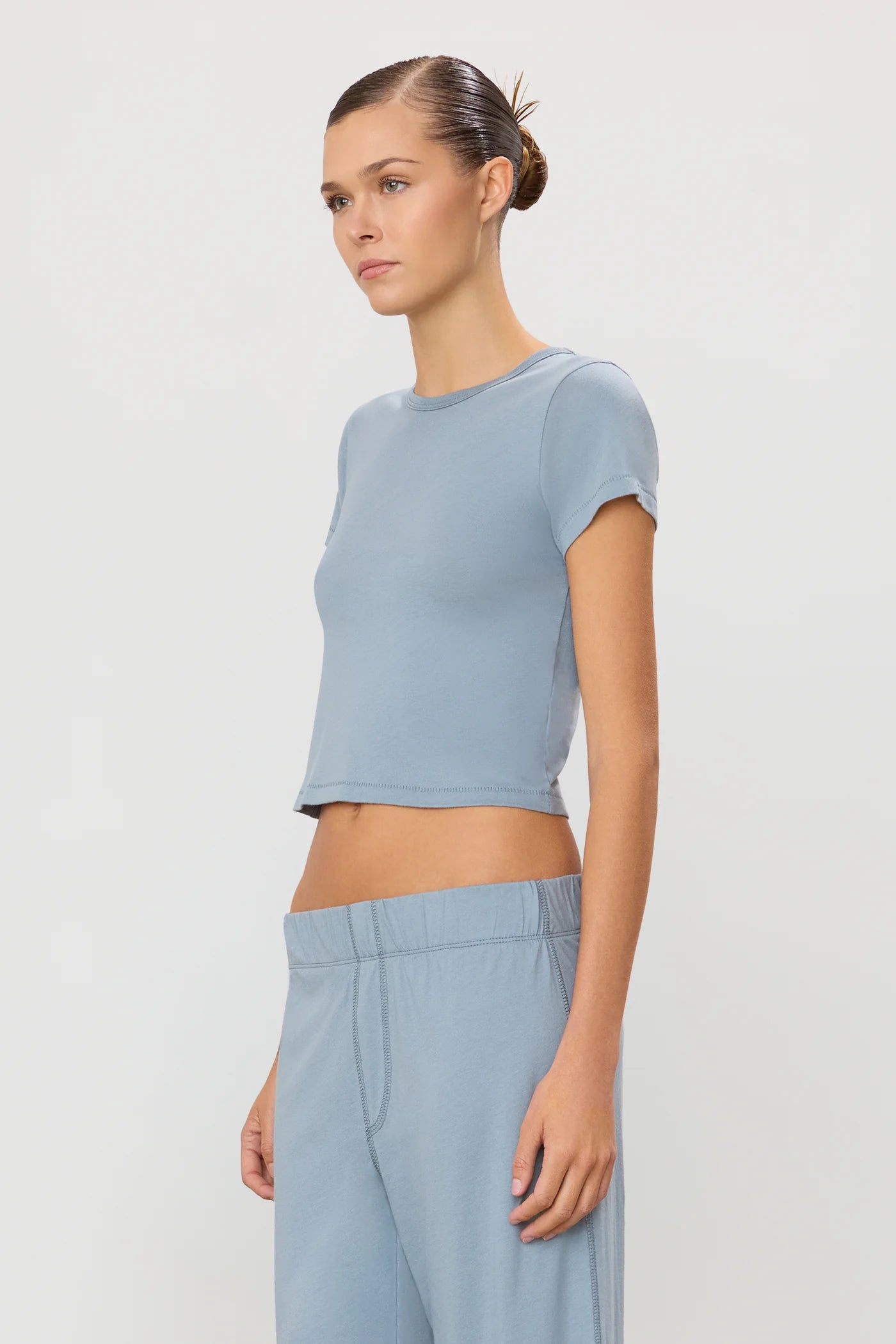 RIBBED JERSEY SHORT SLEEVE BABY TEE