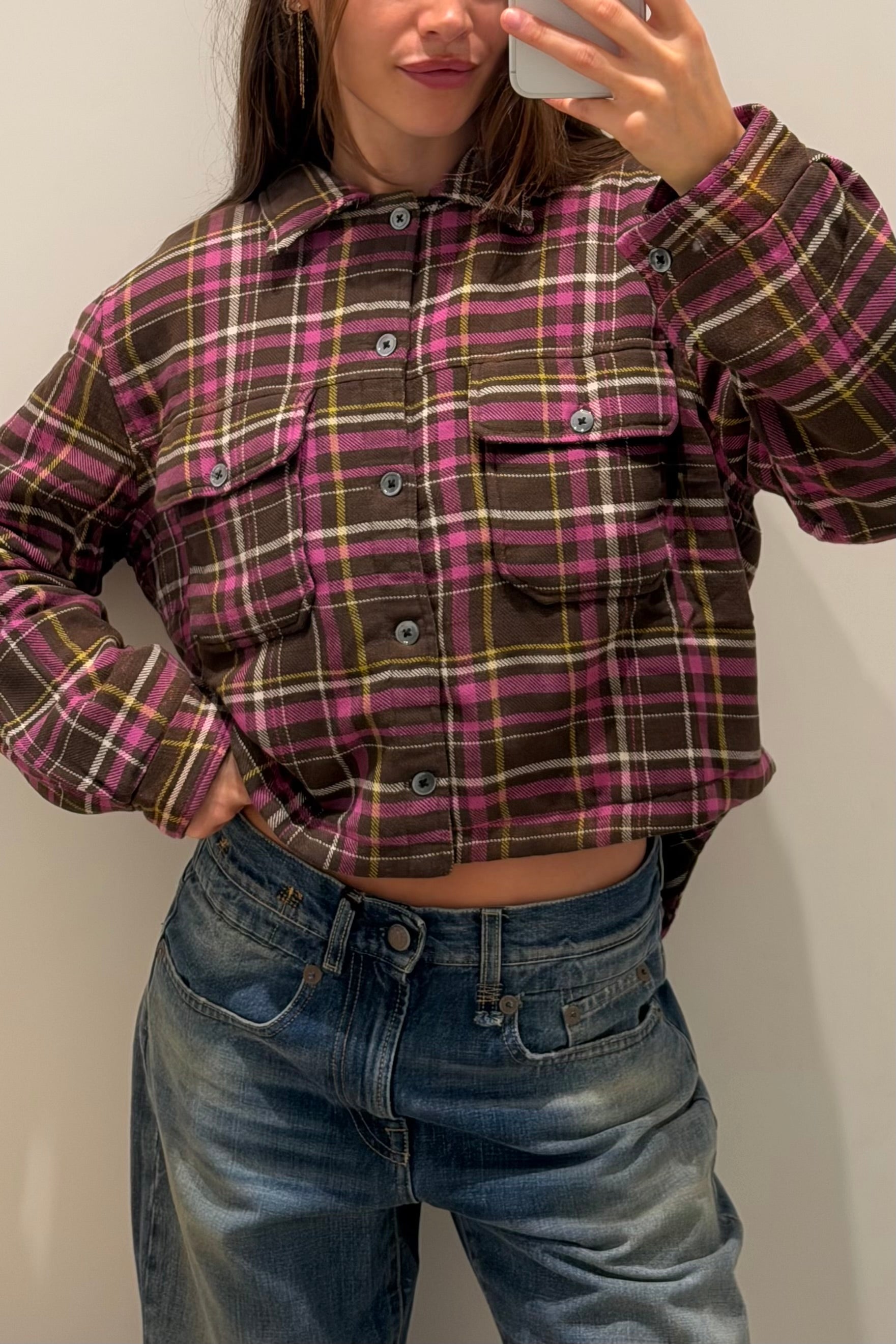PADDED CROPPED SHIRT JACKET