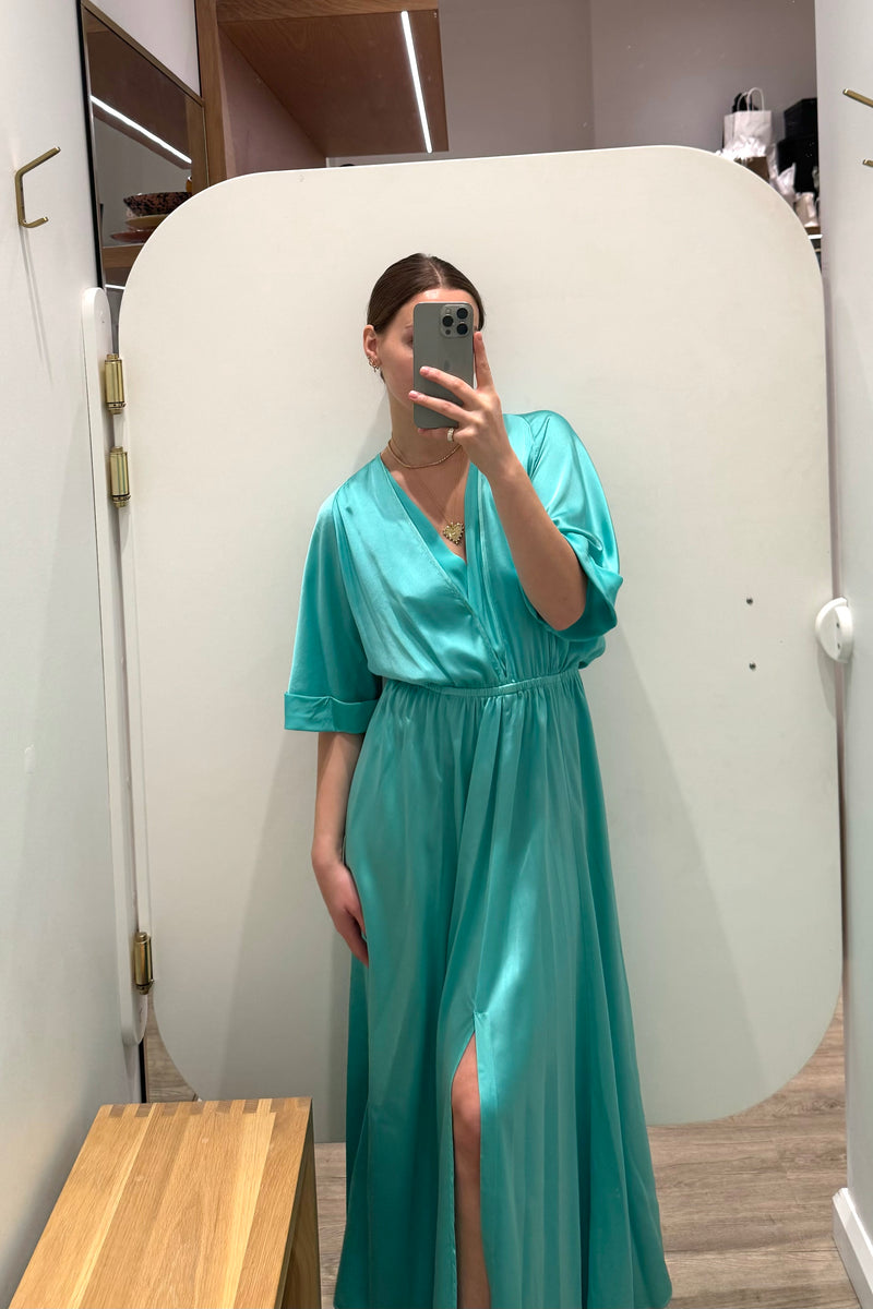 FORTE FORTE SILK HALF SLEEVE DRESS - SIZE 3/L