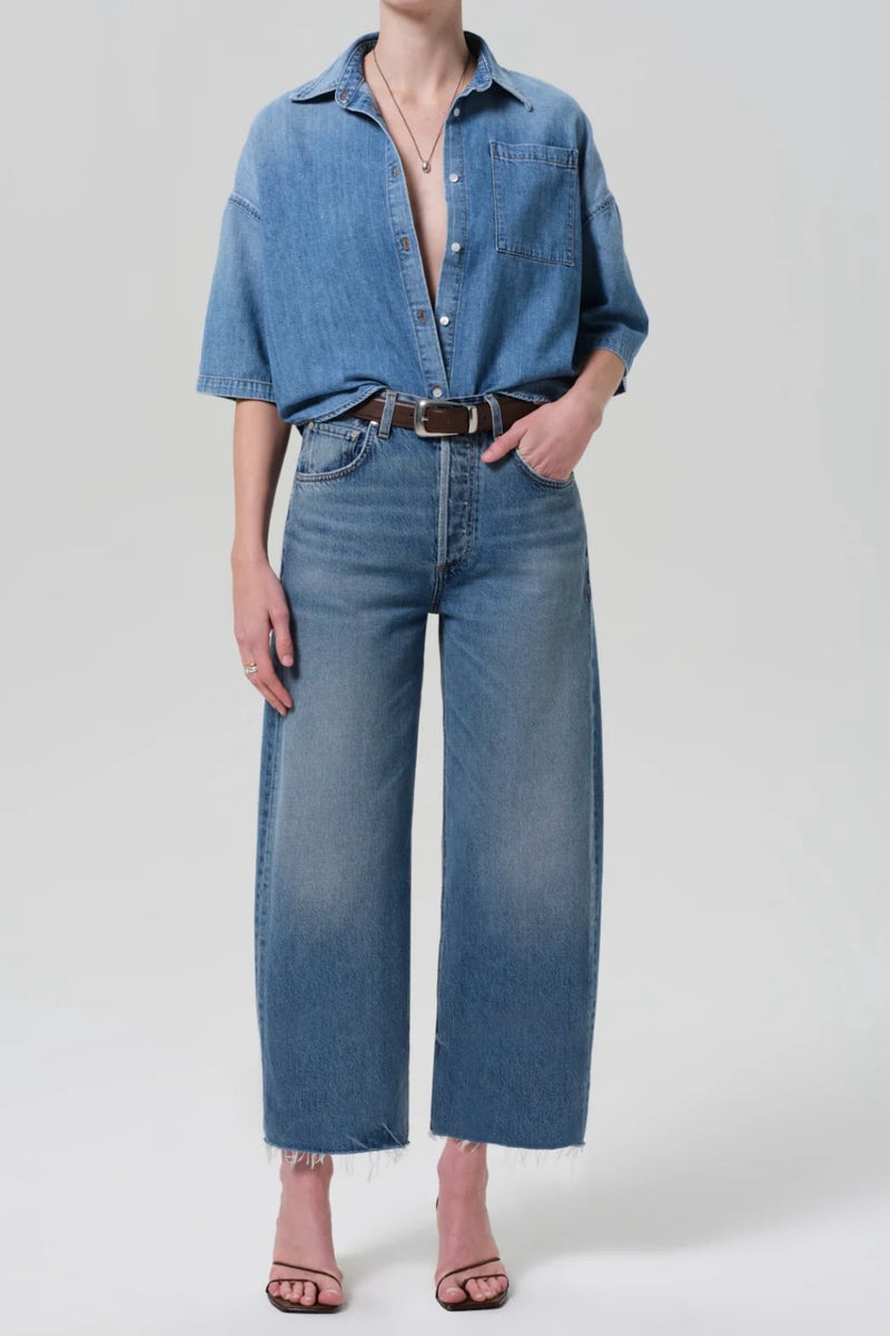FRANCES CROPPED CAPE BUTTON UP