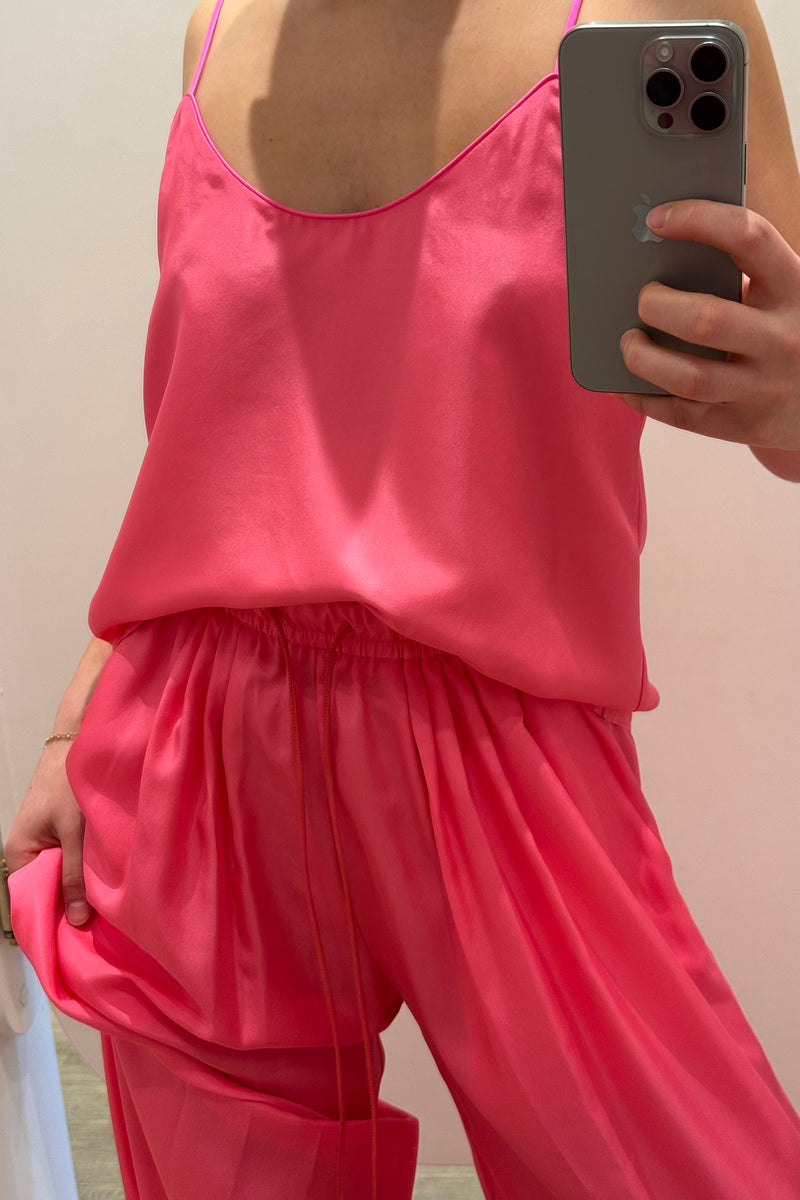 SILK HABOTAI SILK DRAWSTRING PANTS