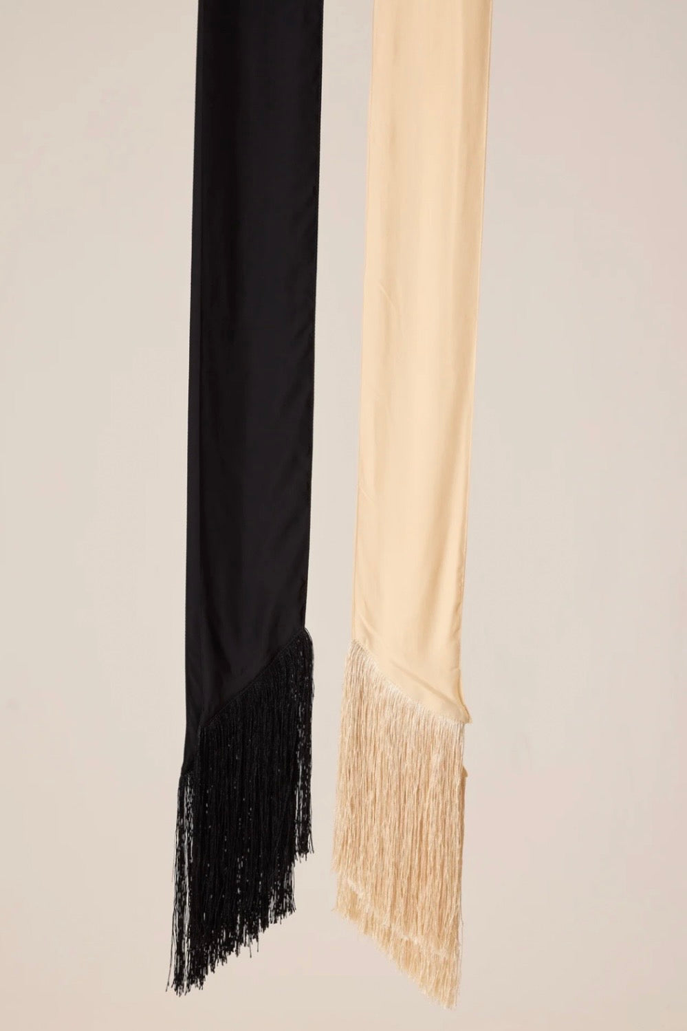 BLACK SILK SASH BELT