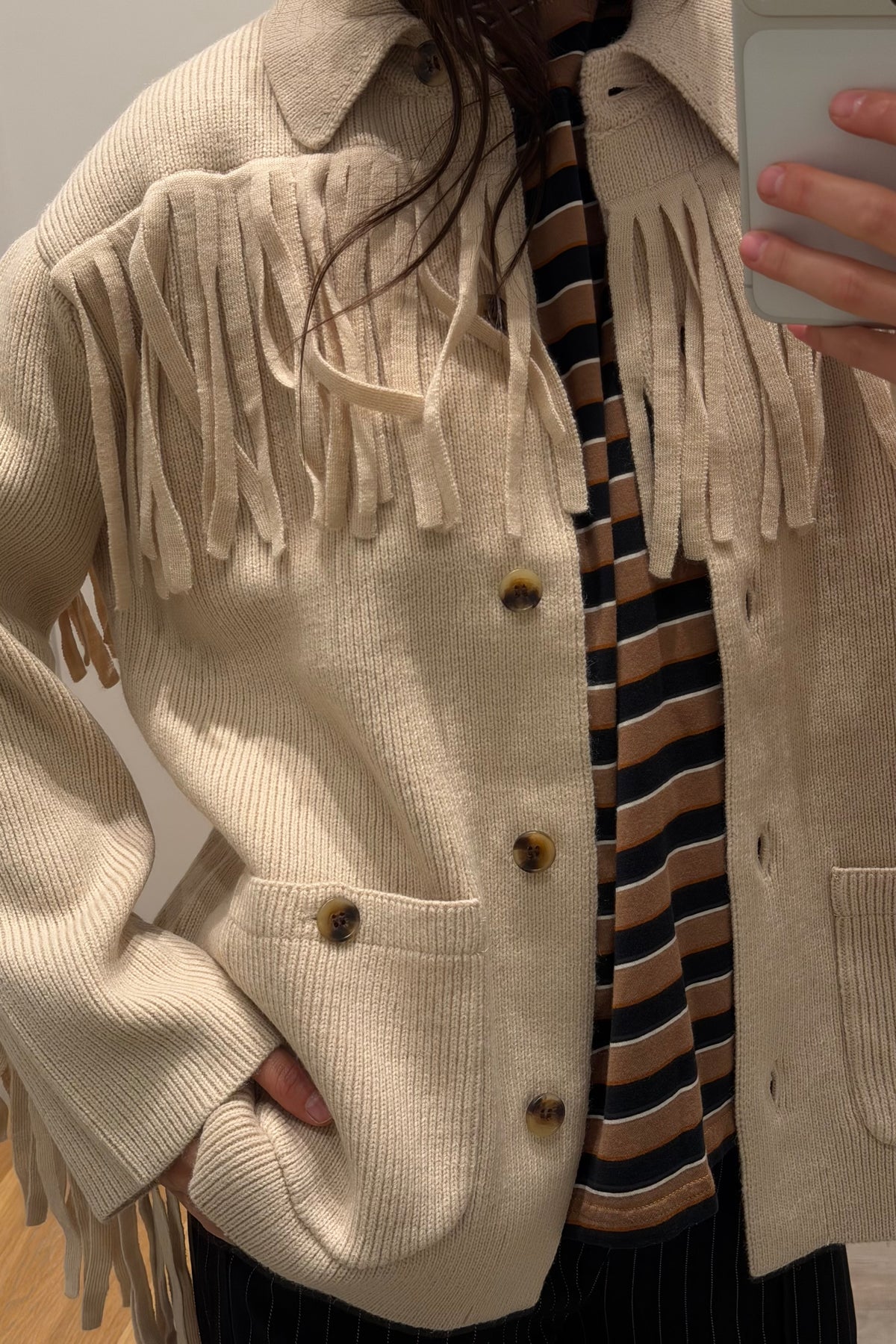 THE WESTERN FRINGE SWEATER JACKET