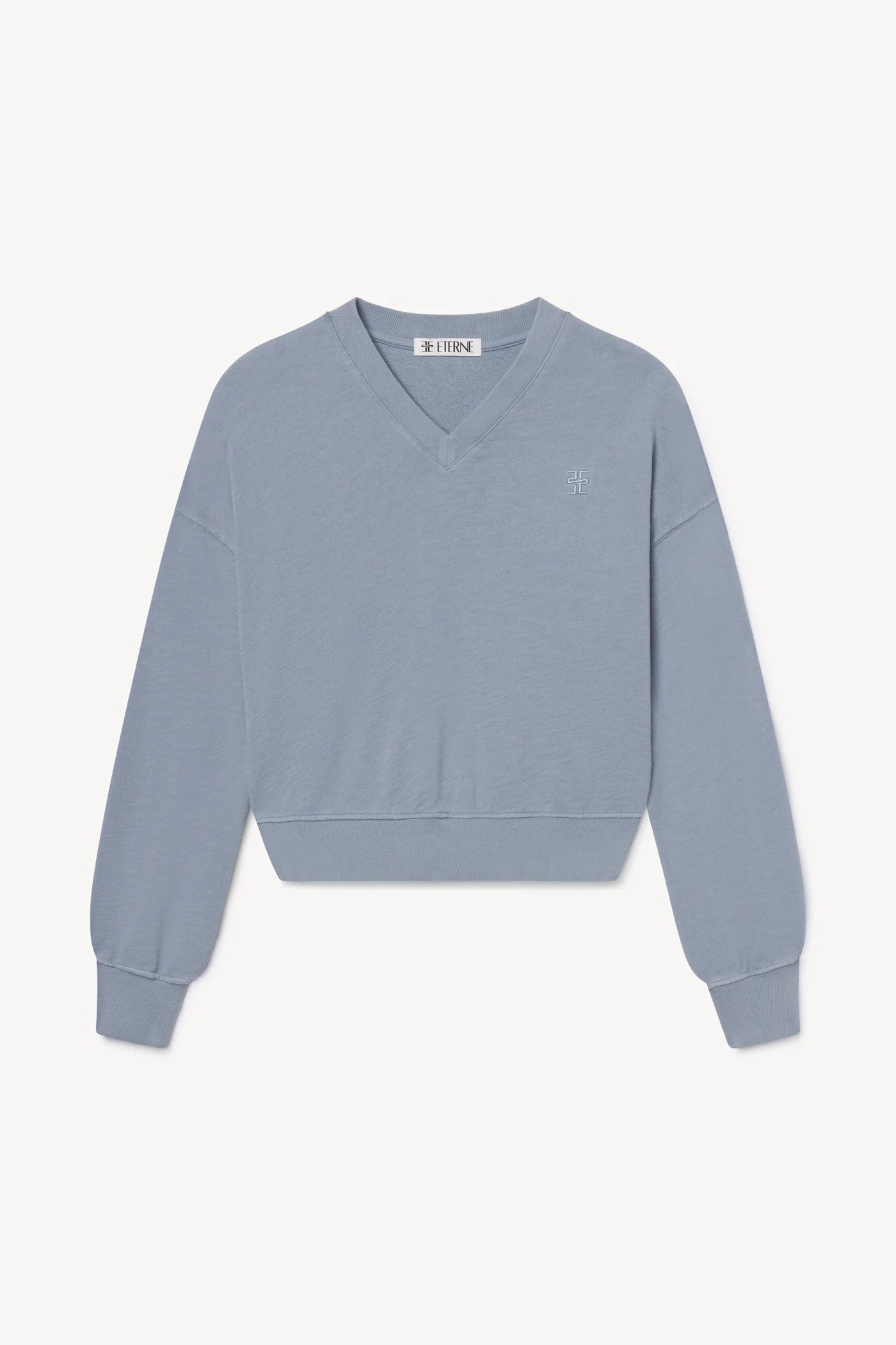 CROPPED V-NECK SWEATSHIRT