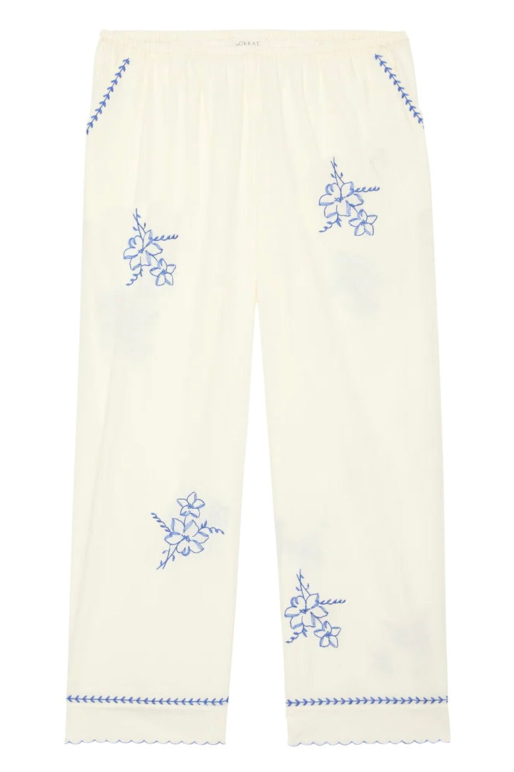 THE WEEKEND PANT W/ HANKY EMBROIDERY