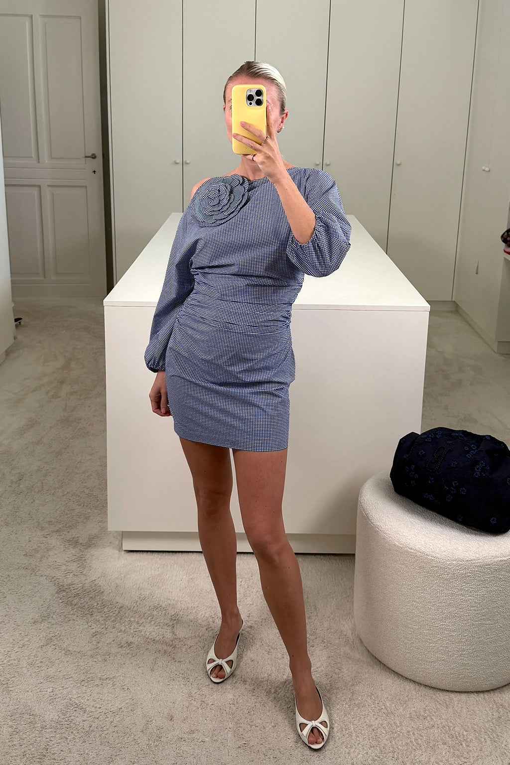 SHORT EZRA CHECK MINI DRESS