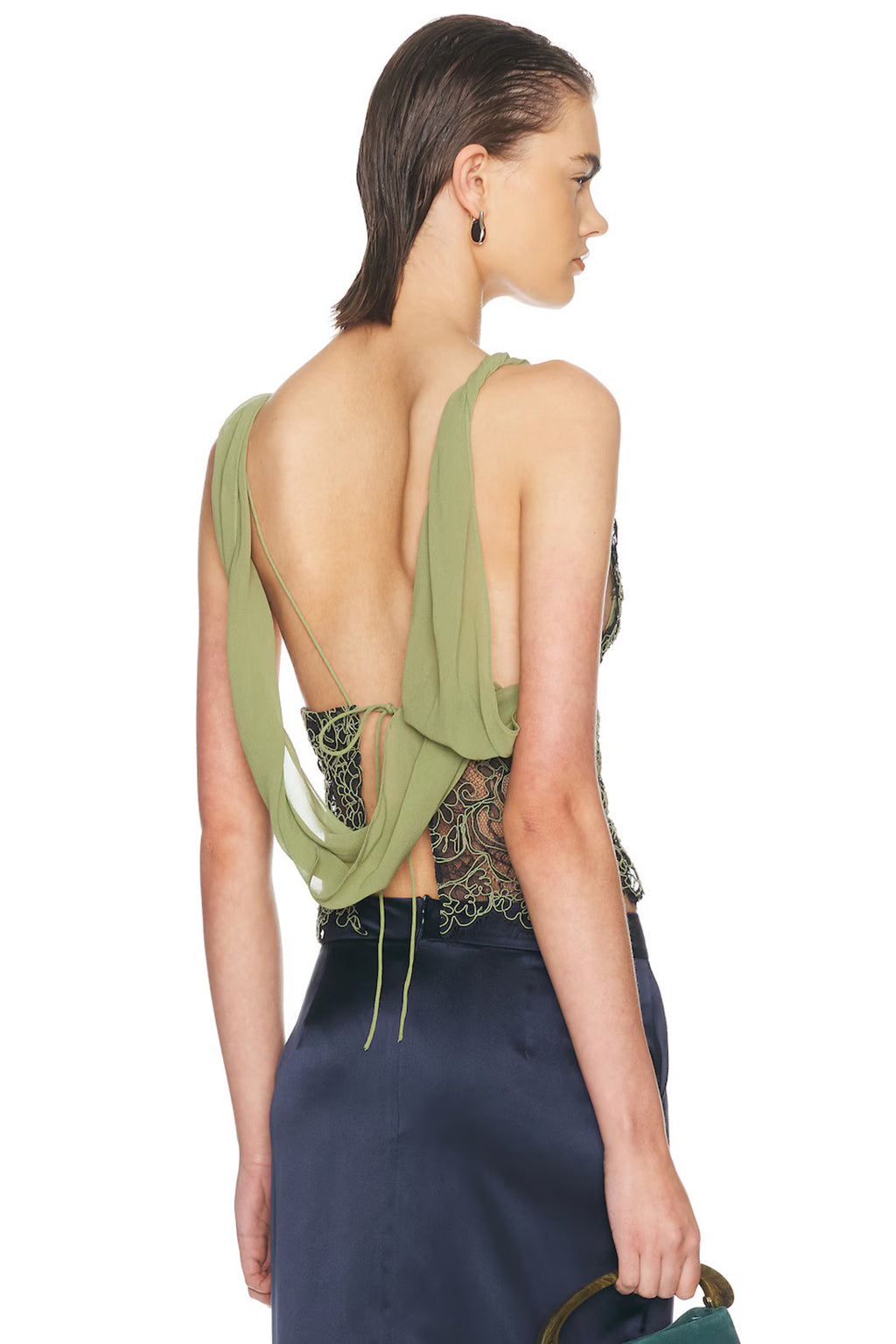ALUNA LACE DRAPED TOP