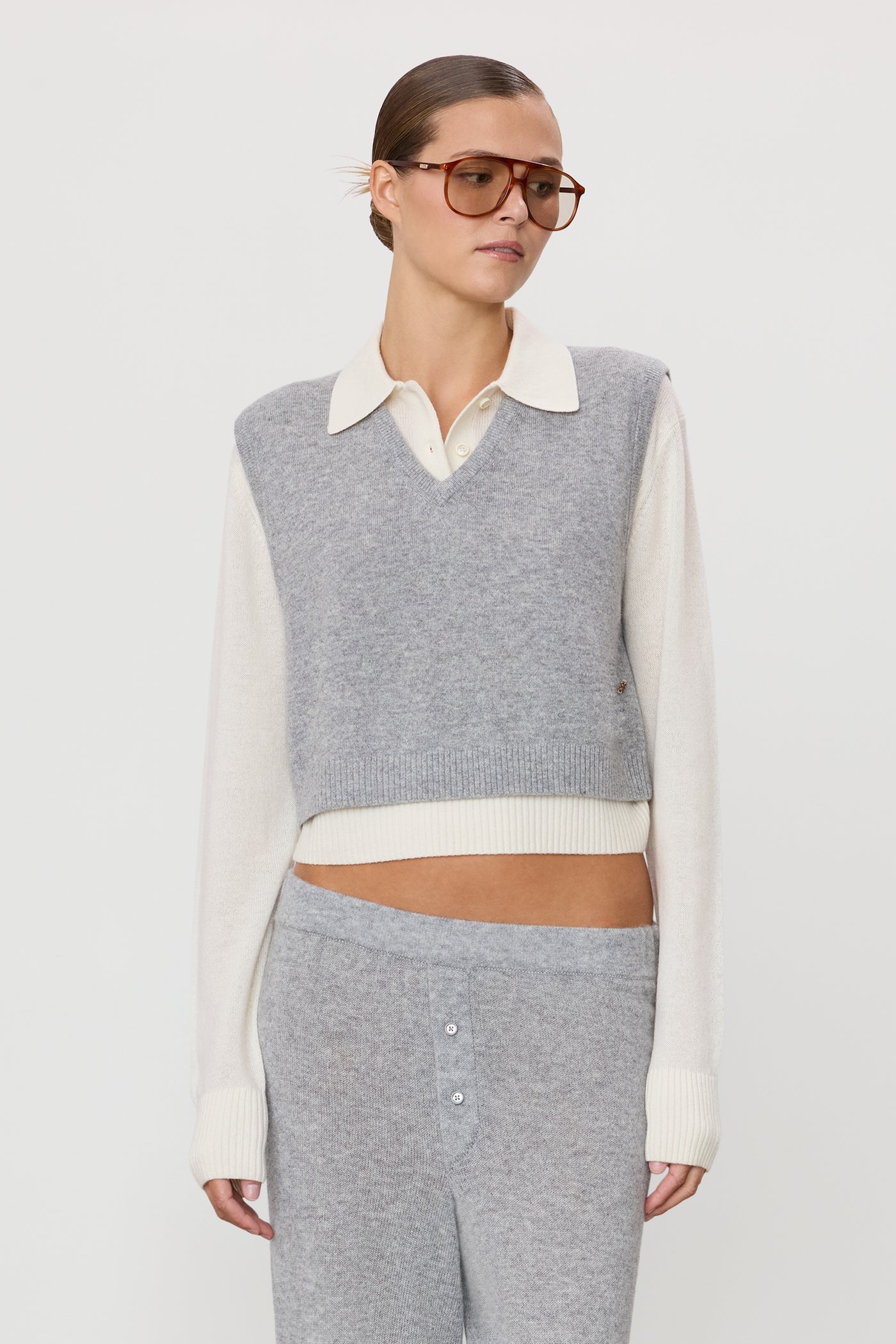 LEON CROPPED CASHMERE VEST