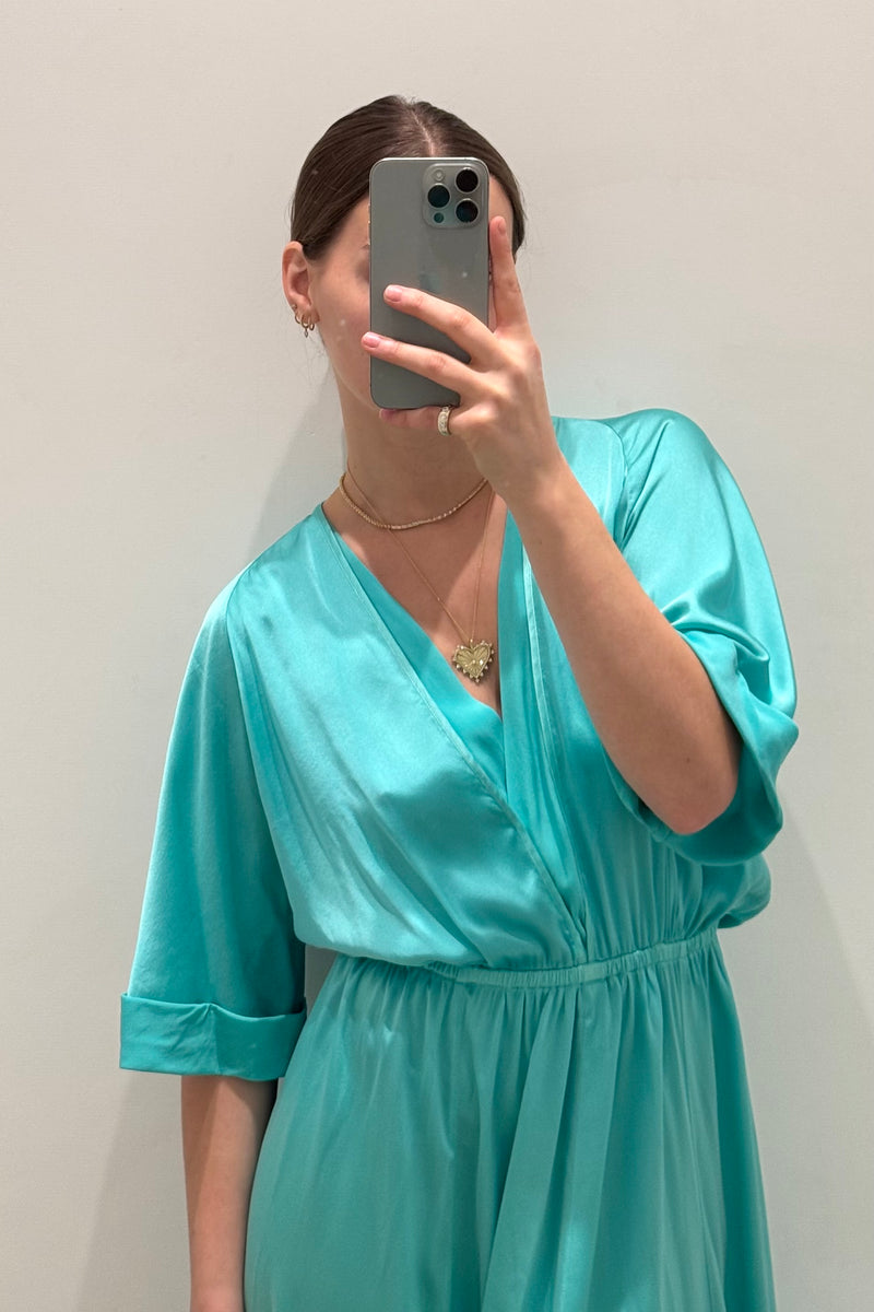 FORTE FORTE SILK HALF SLEEVE DRESS - SIZE 3/L