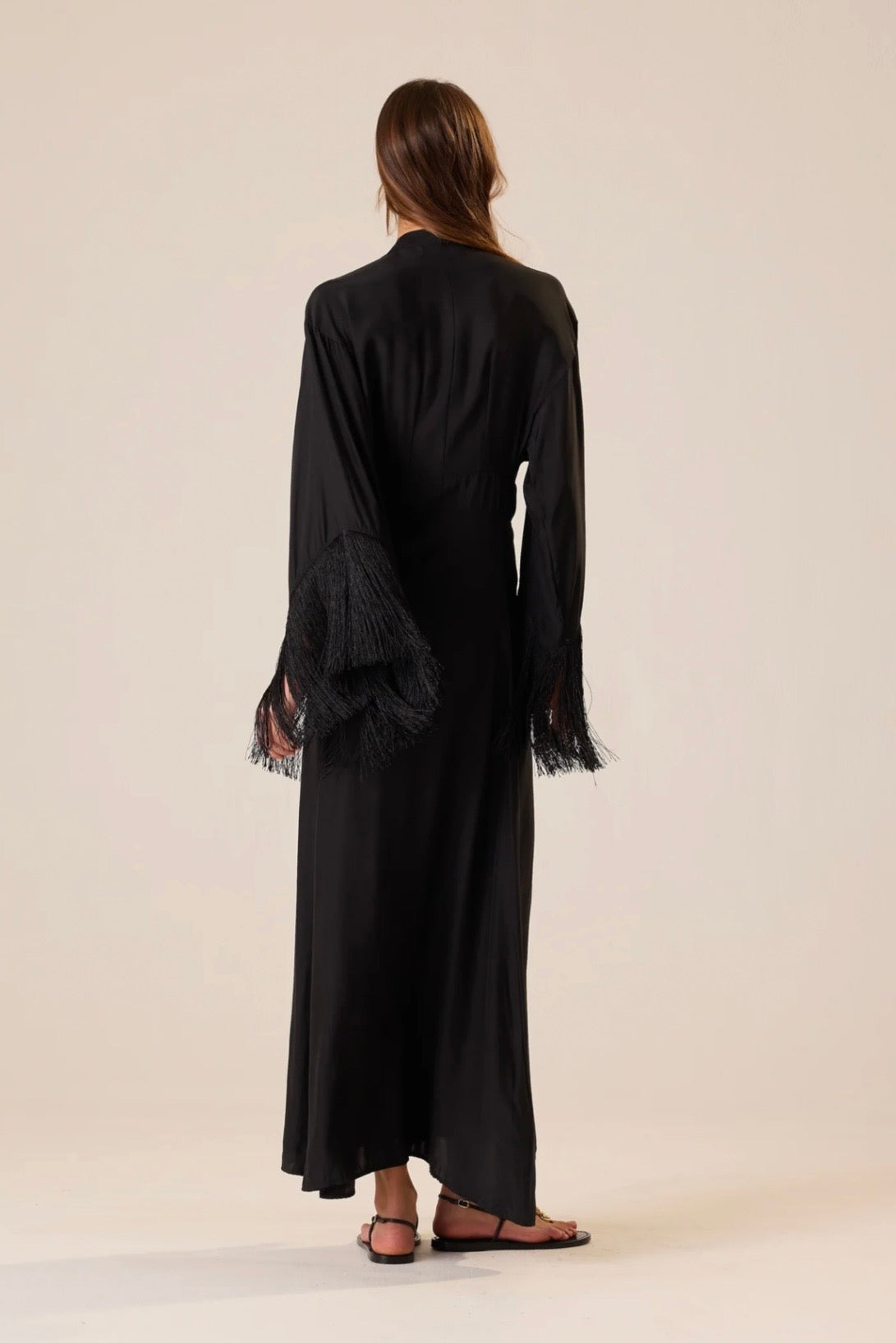 SARAH FRINGE SILK DRESS