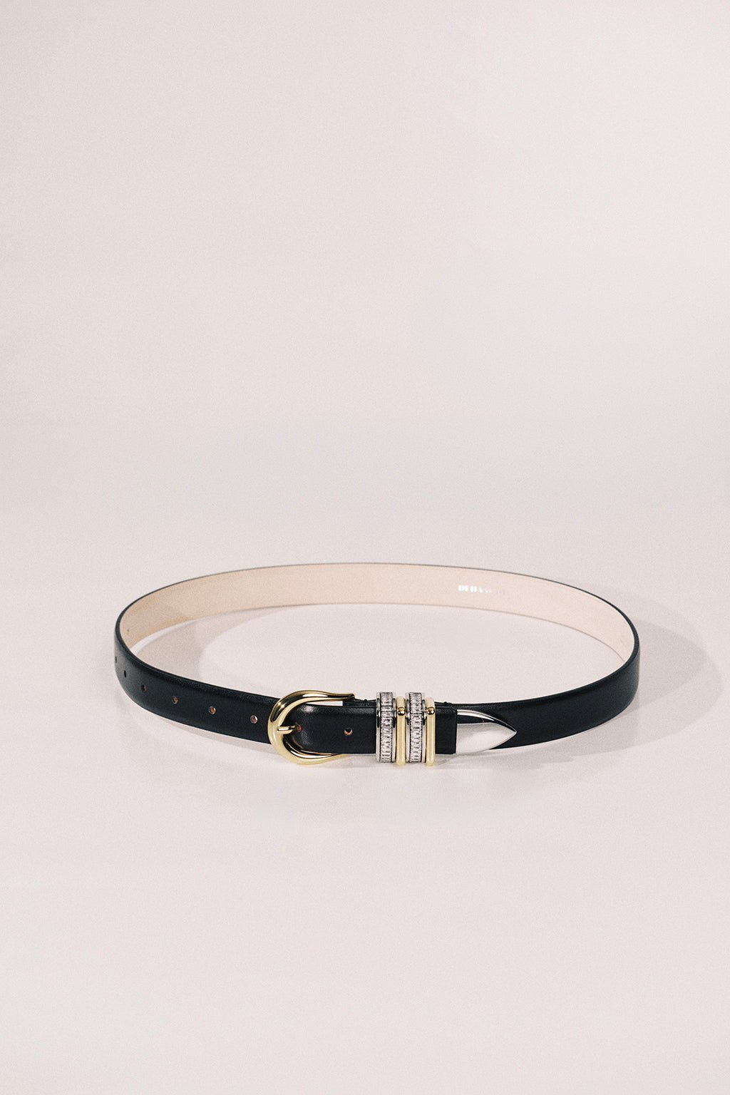 HOLLYHOCK BLACK CRYSTAL MIXED METAL BELT