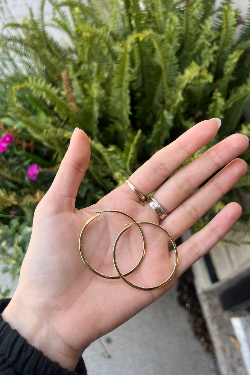 Thin 1.75 Inch Diamond Hoops