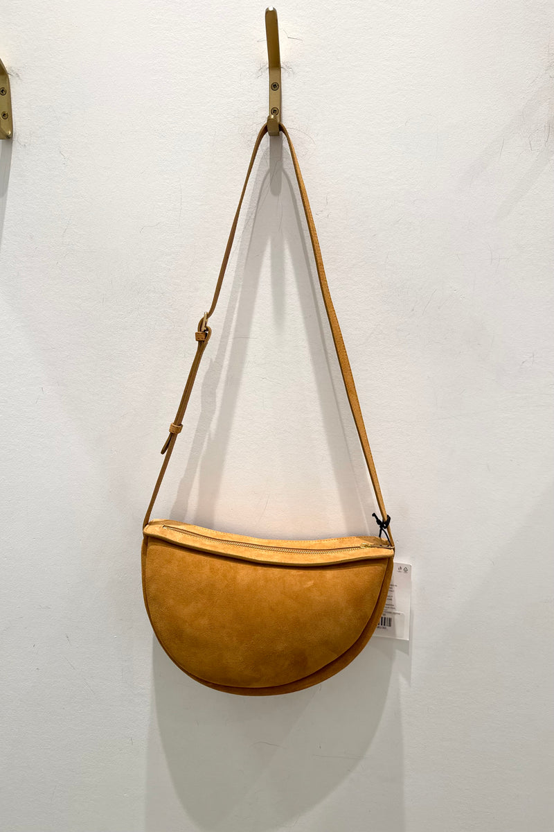 MOON SLING BAG IN CARAMEL SUEDE
