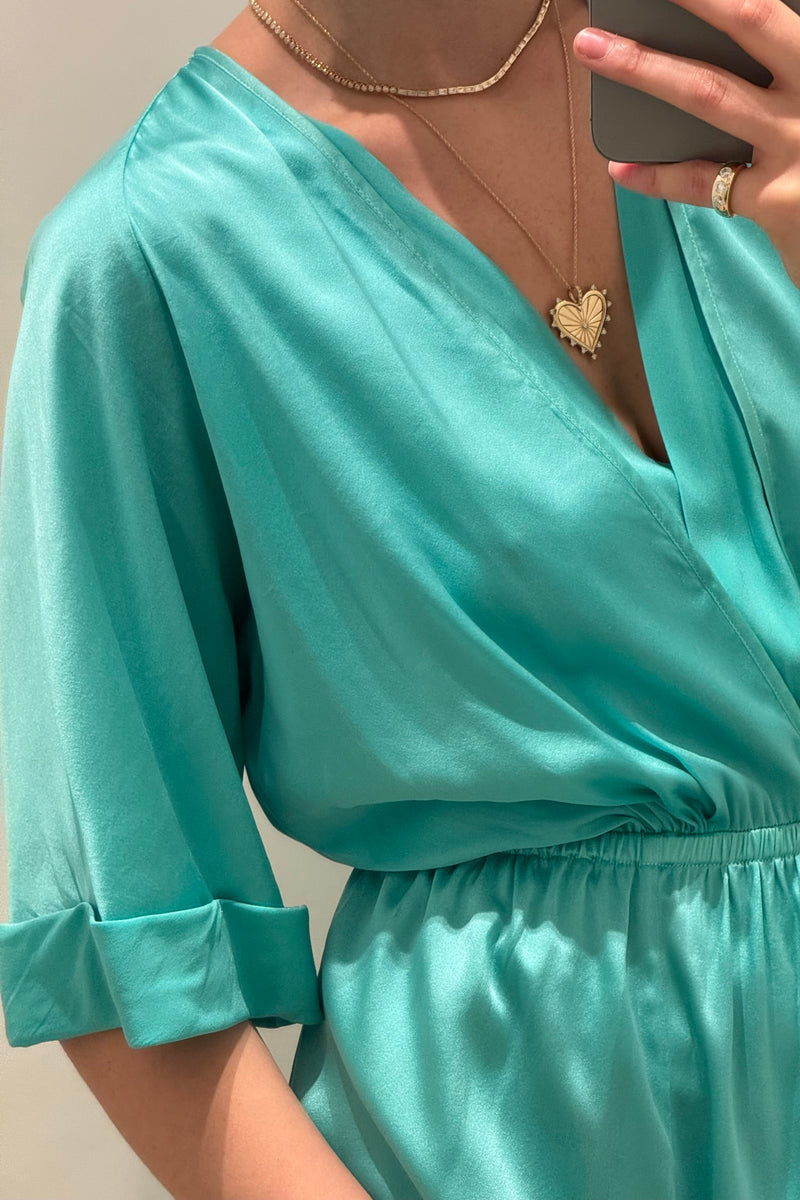FORTE FORTE SILK HALF SLEEVE DRESS - SIZE 3/L