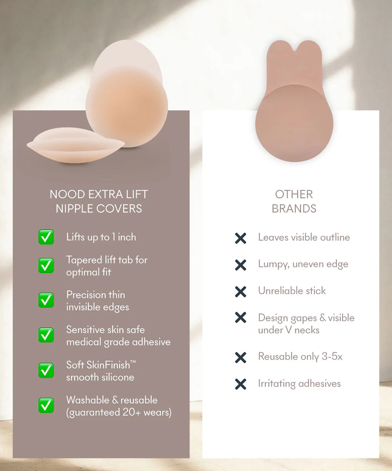 NO SHOW ADHESIVE EXTRA LIFT NIPPLE COVERS NO.7 BRONZE