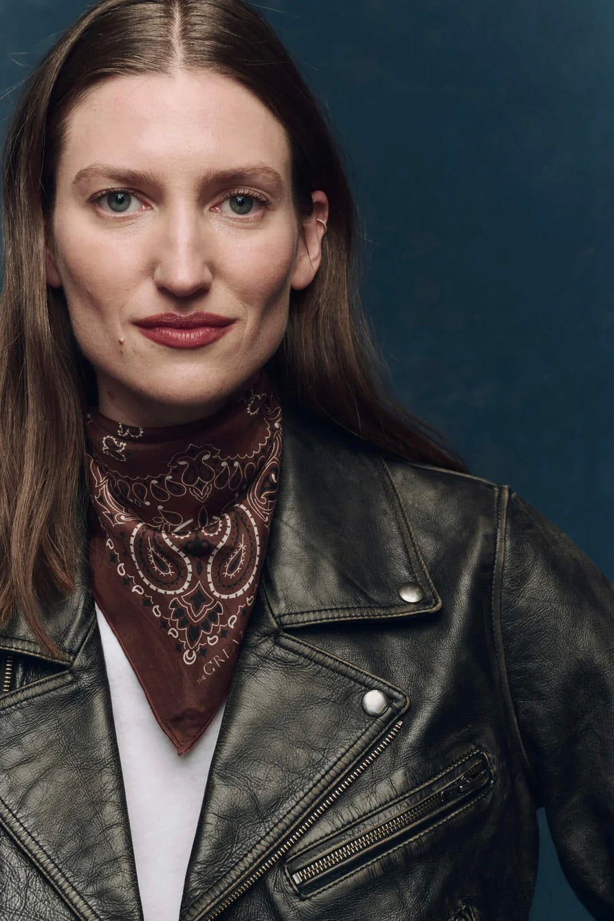 LE BANDANA EN SOIE CHOCOLAT