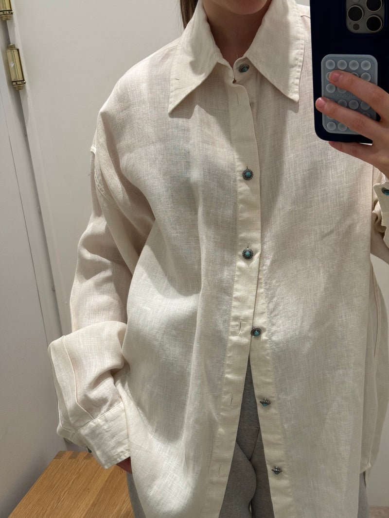 AMY LINEN SHIRT IN WHITE - SIZE 44