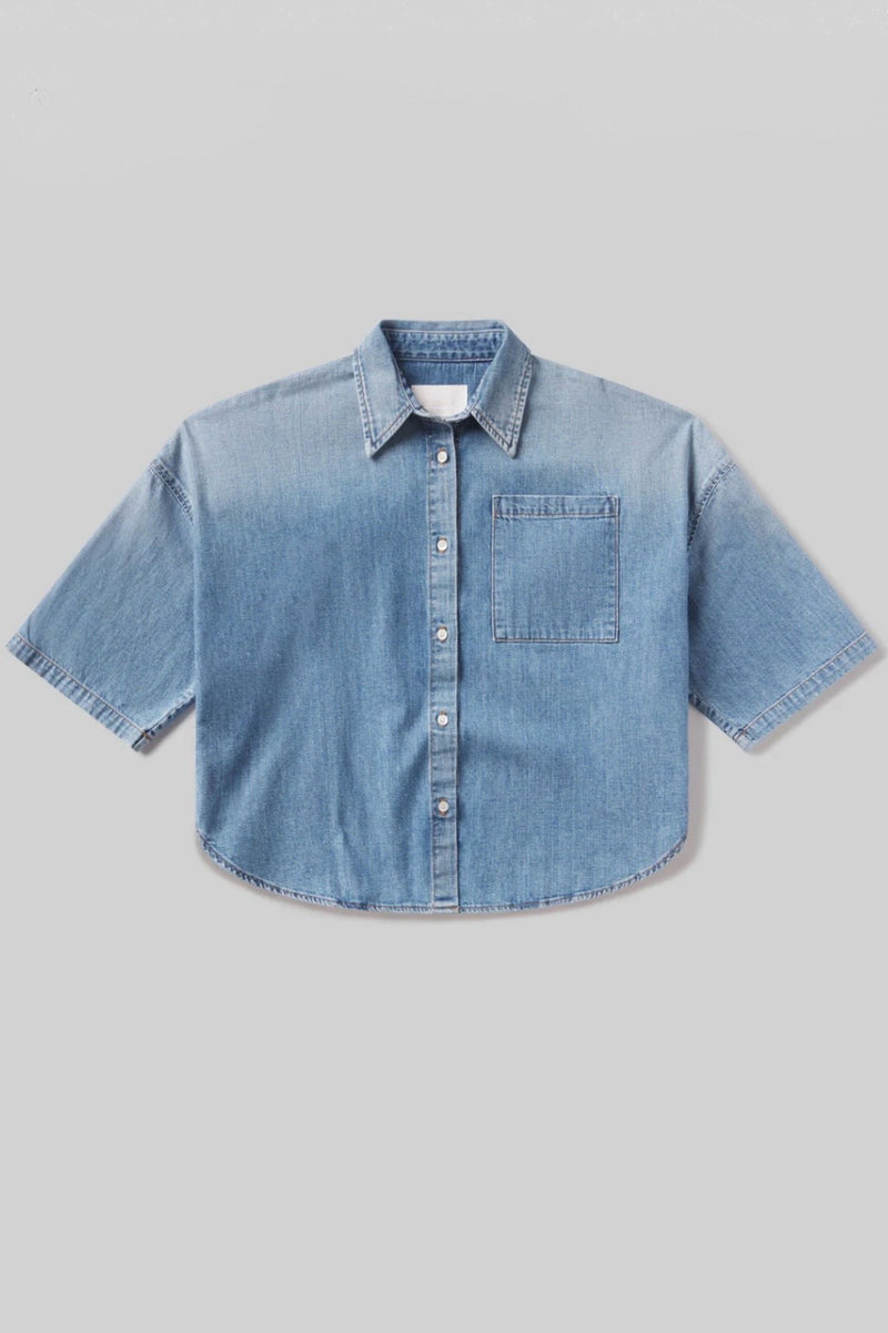 FRANCES CROPPED CAPE BUTTON UP