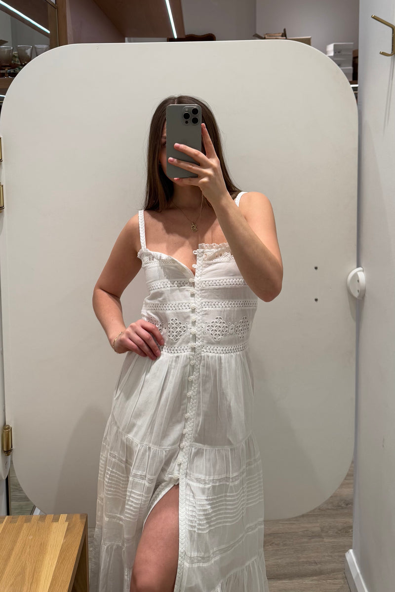 DIVINE COTTON EYELET TANK DRESS