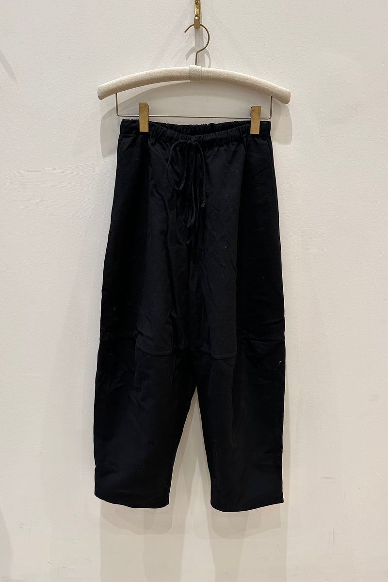 VESSEL COTTON AND LINEN BLEND PANTS IN BLACK