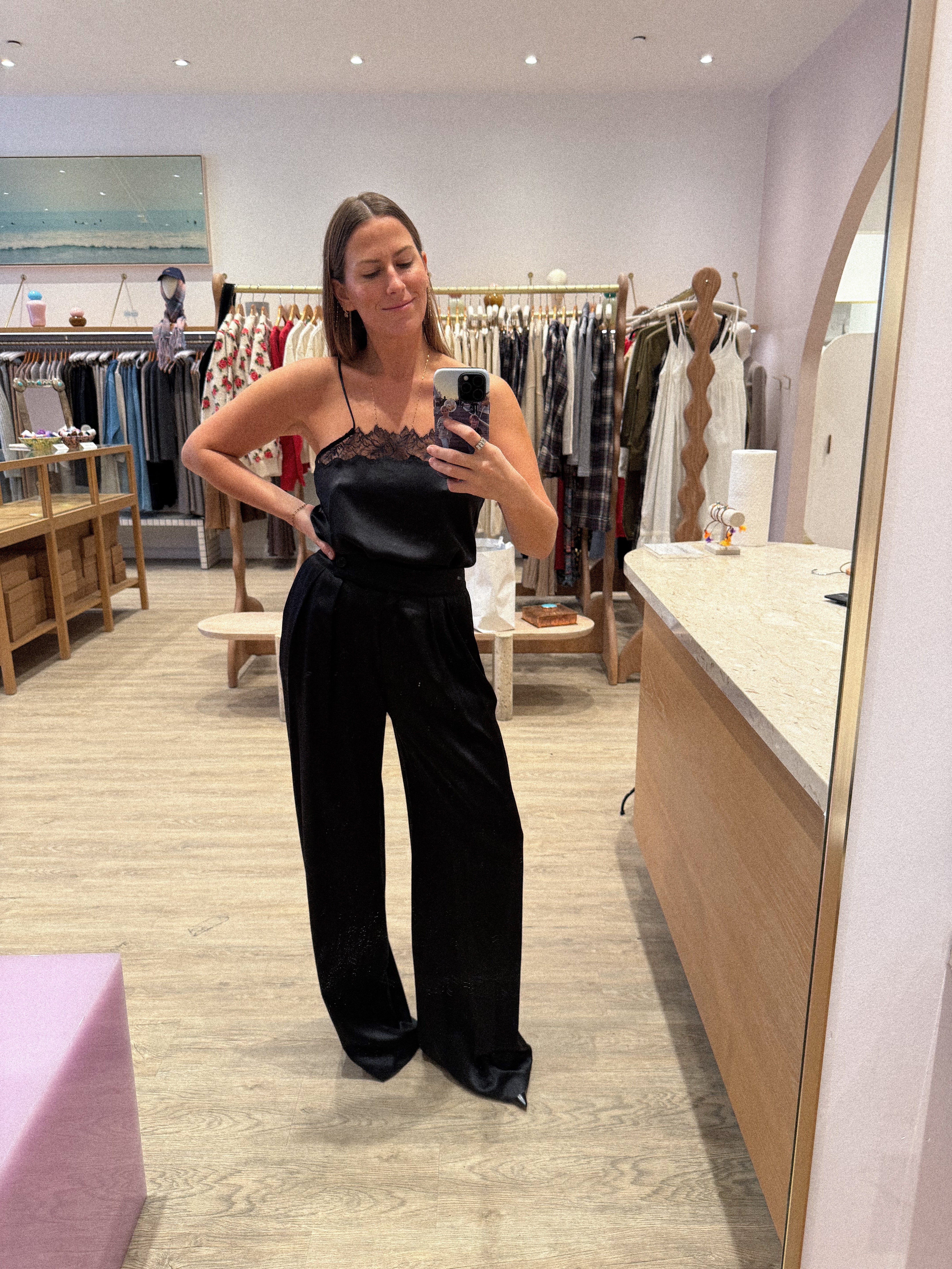 BROOKE HIGH RISE DOUBLE PLEAT SILK TROUSER