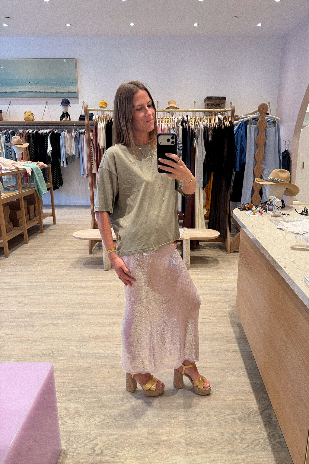 LIQUID SEQUINS SKIRT