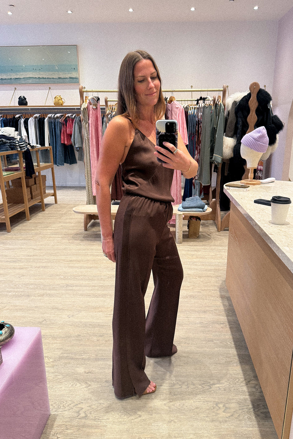 ENVERS MATTE SATIN TROUSERS