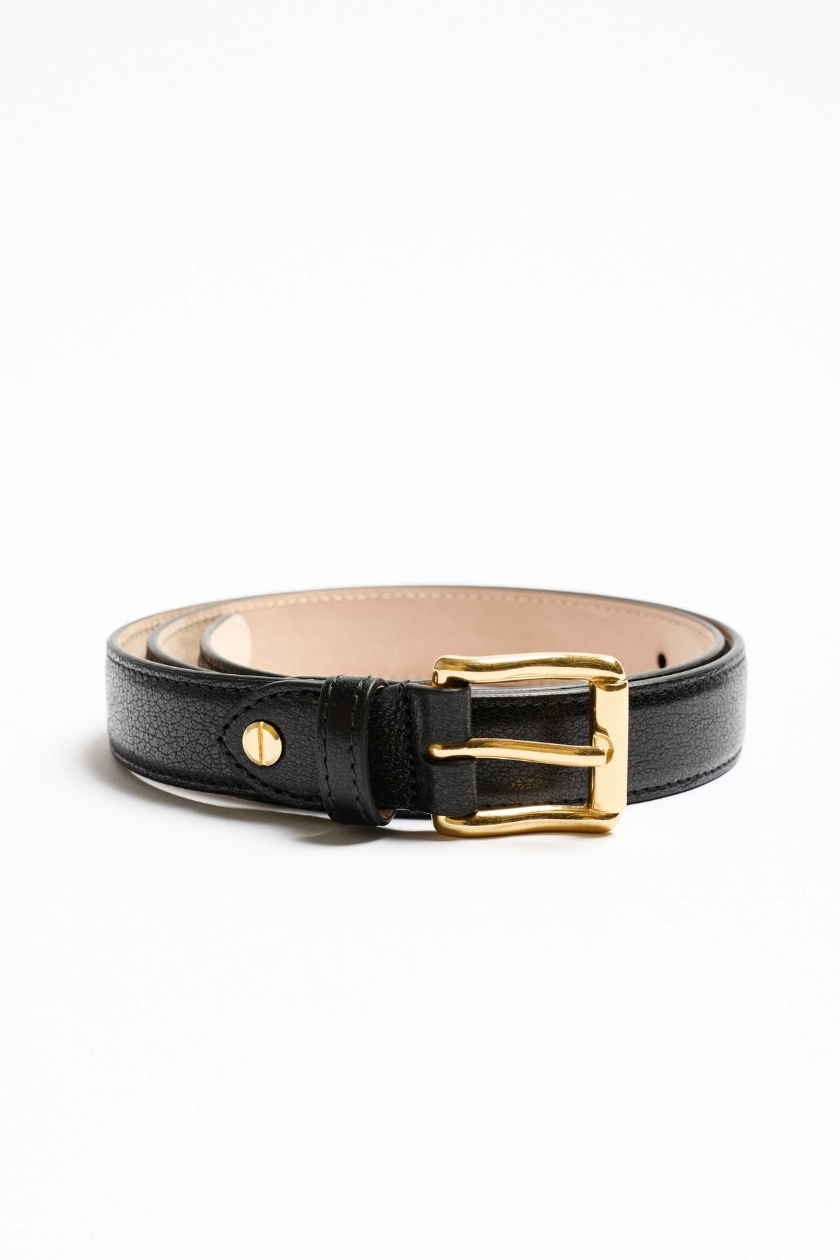 THE WAVE BELT IN BLACK LEATHER